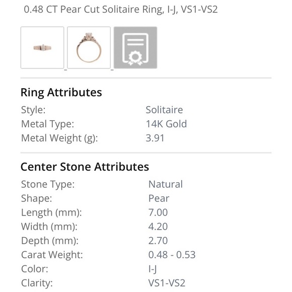 Beautiful Pear Shaped Diamond Engagement Ring - Picture 3 of 9